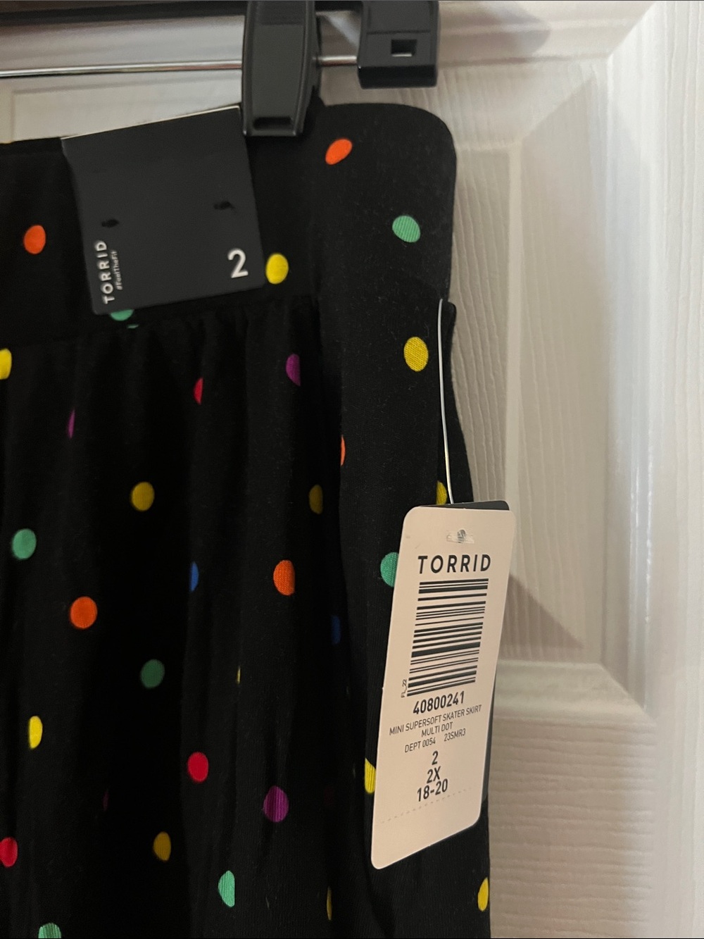 torrid Black Skater Skirt with Rainbow Polka Dots - Picture 2 of 3